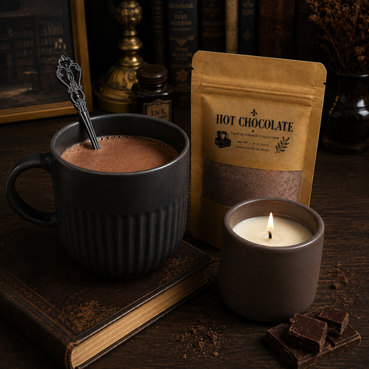 Deluxe Dark Academia Gift Box Candle Mug Journal Hot Chocolate Set