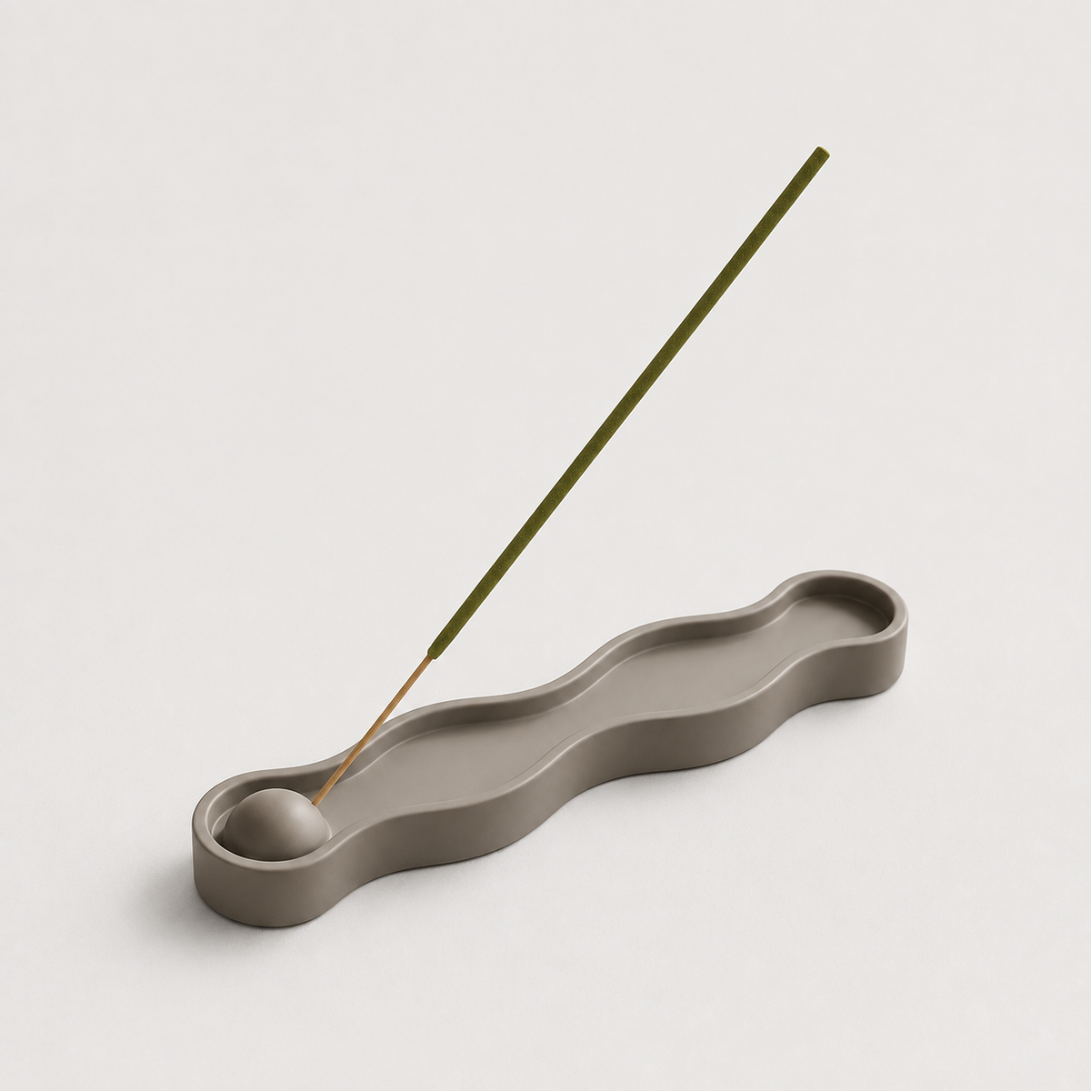 Wavy Incense Holder & Ash Catcher, Stone Composite