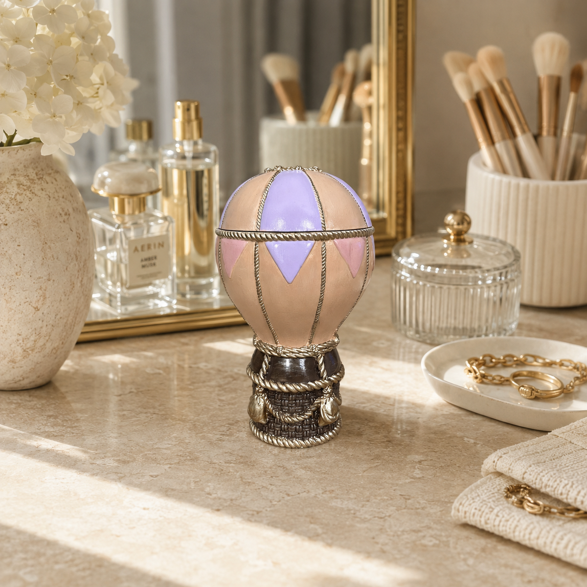 Hot Air Balloon Jewelry Box Handmade Trinket and Keepsake Box