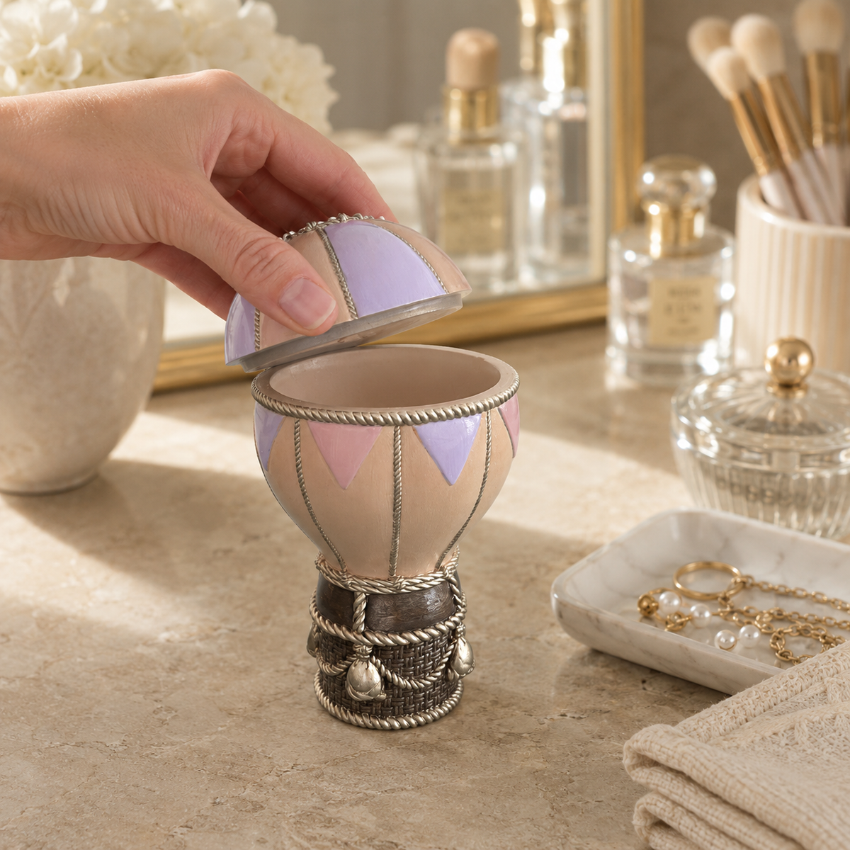 Hot Air Balloon Jewelry Box Handmade Trinket and Keepsake Box