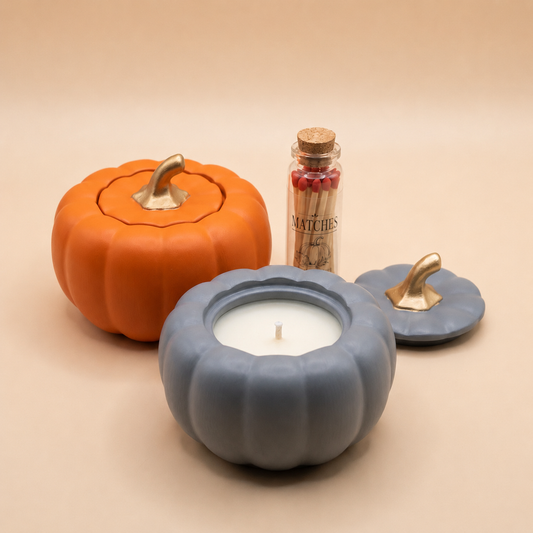 Pumpkin Candle Jar with Lid Fall Home Decor Gift