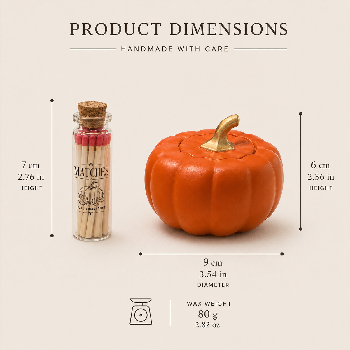 Pumpkin Candle Jar with Lid Fall Home Decor Gift