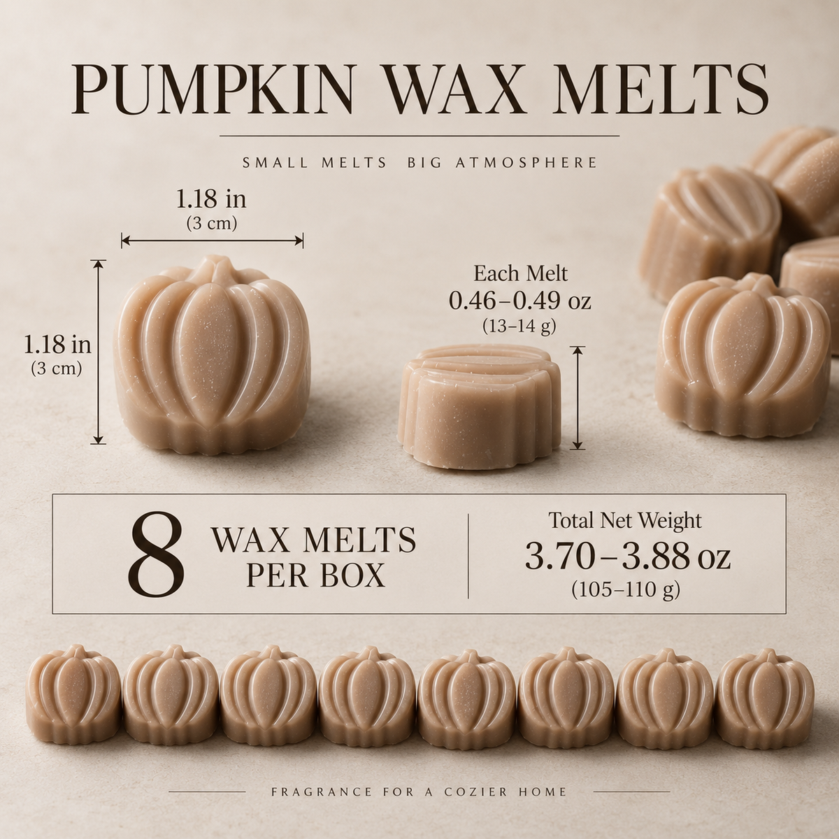 Pumpkin Wax Melts Gift Box, Set of 8