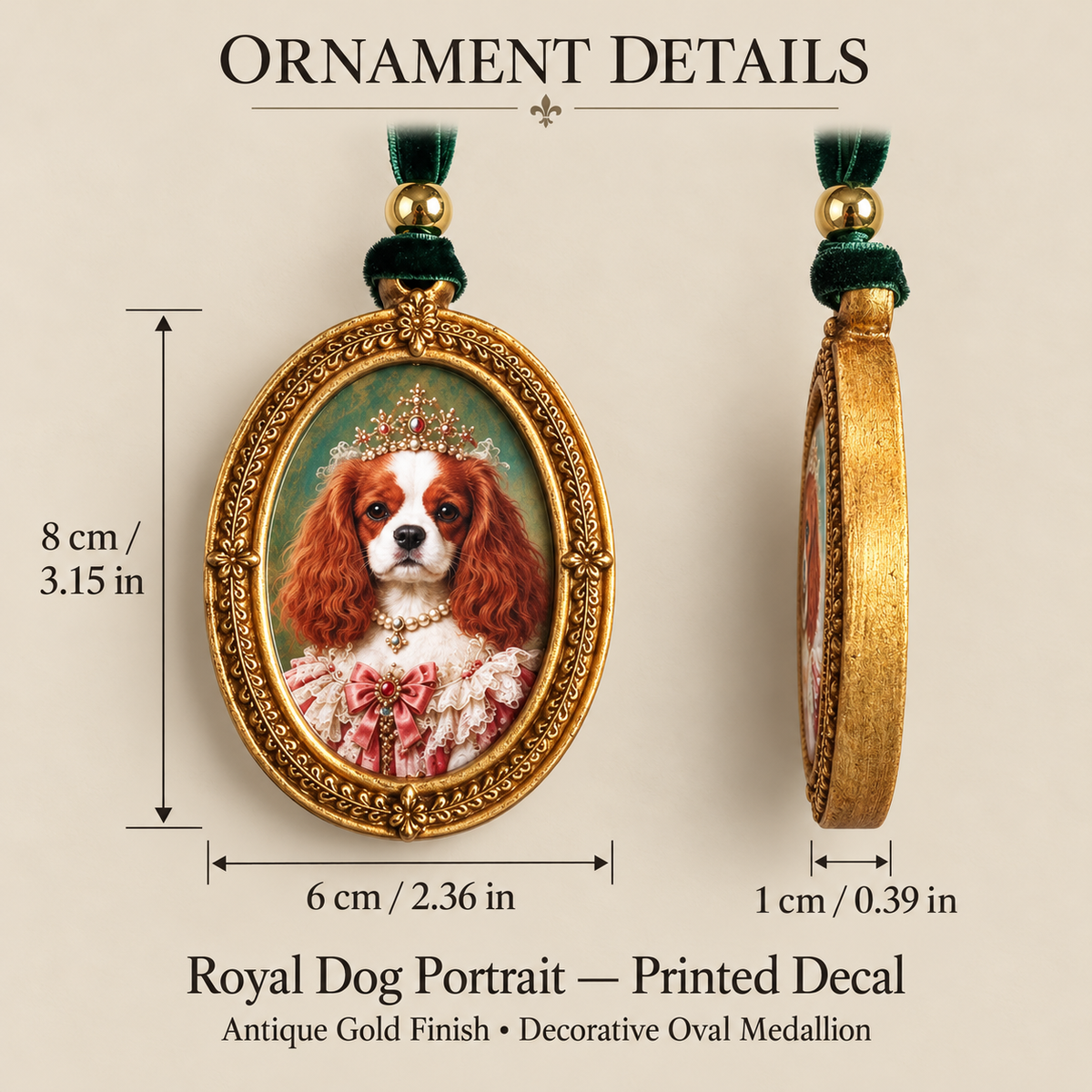 Royal Dog Christmas Ornament Set, Personalized Gift Box