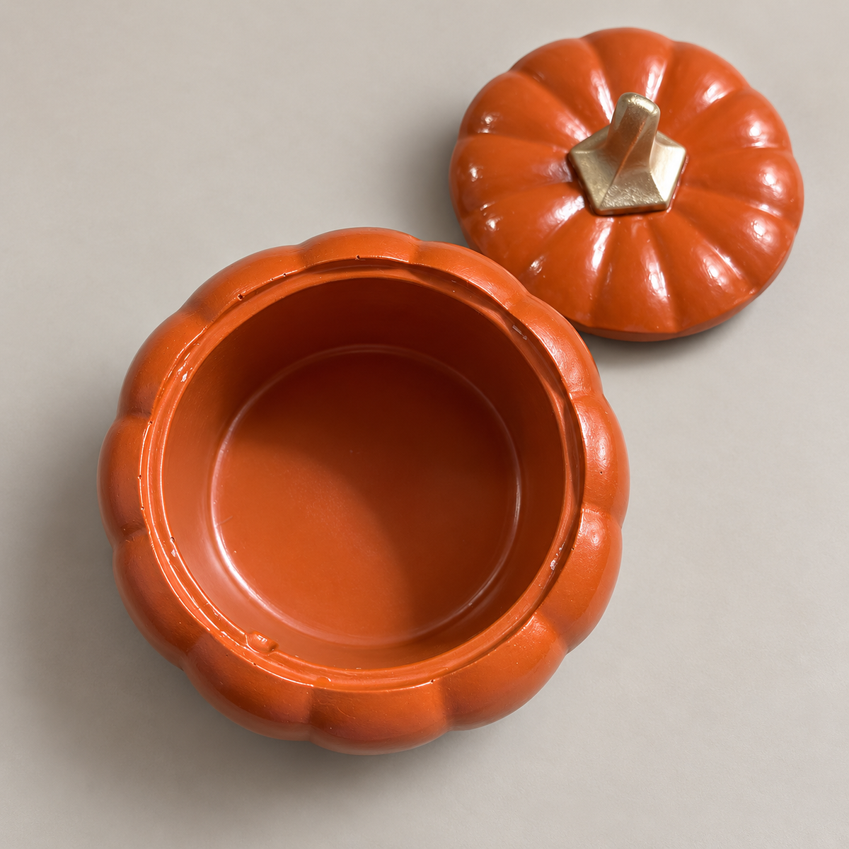 Terracotta Pumpkin Jar Decorative Trinket Box Fall Decor Thanksgiving Centerpiece